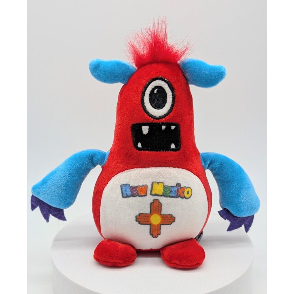 Plushology Monster Plush Stuffed Animal New Mexico Red Blue Cyclops One Eye 6"